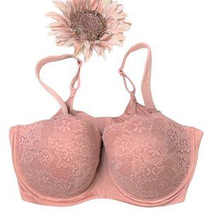 All Worthy Lace Cup Balconette Bra 42DD (3666)